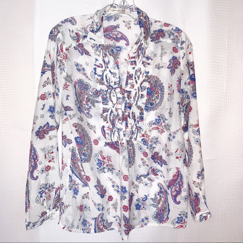 Nymphaea Alba collection Paisley Floral  Top